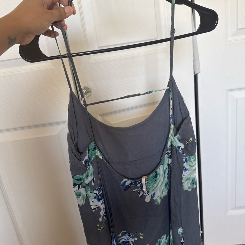 FREE PEOPLE Faded Bloom Printed Slip Dress in gray floral size small - Picture 3 of 10